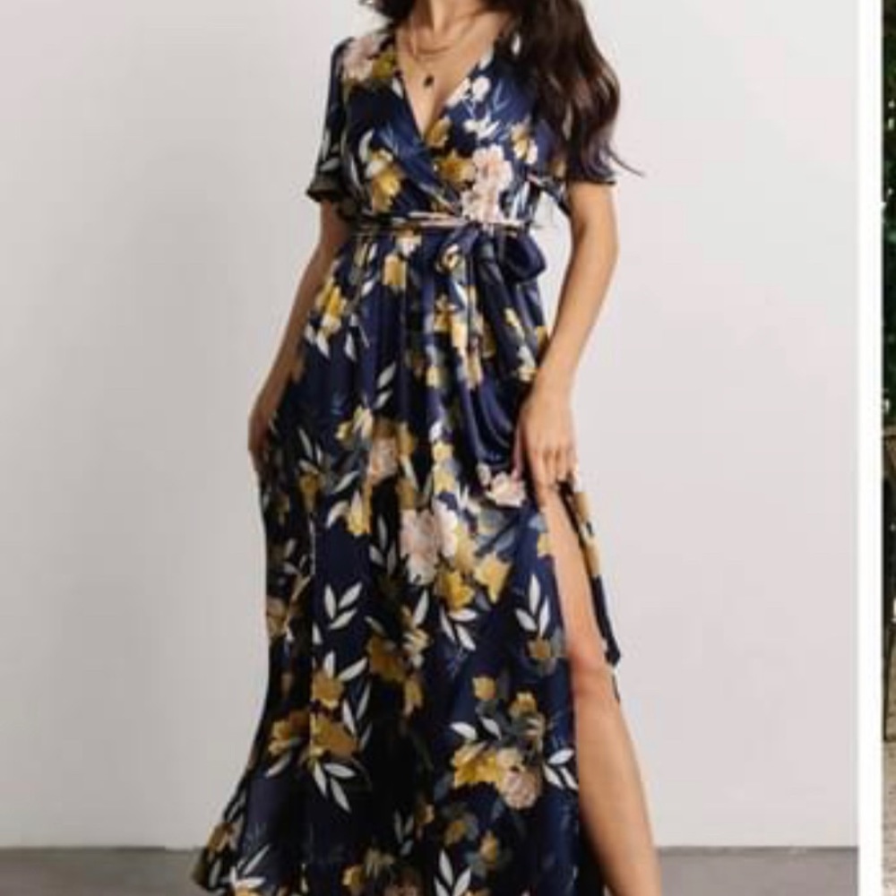 Baltic born Sicily satin maxi dress.